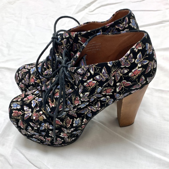 Jeffrey Campbell butterfly patterned Lita chunky leather platform booties 8.5 - Picture 7 of 12